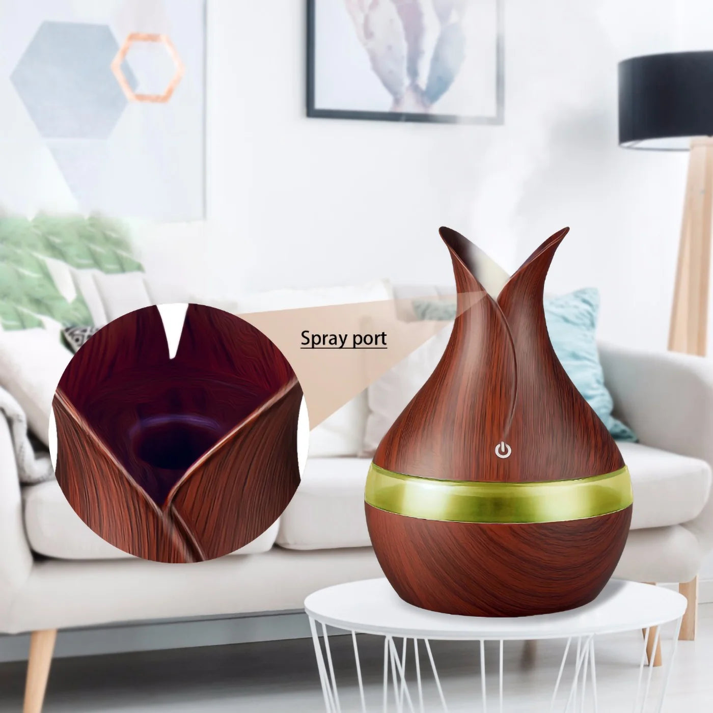 300ML Ultrasonic Essential Oil Aroma Diffuser with 7 Soothing LED Color Options for Enhanced Air Quality