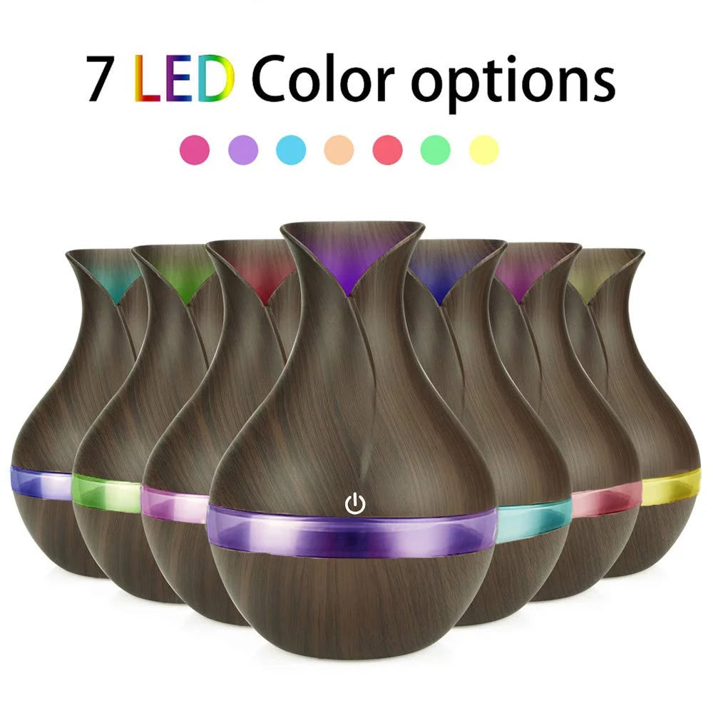 300ML Ultrasonic Essential Oil Aroma Diffuser with 7 Soothing LED Color Options for Enhanced Air Quality