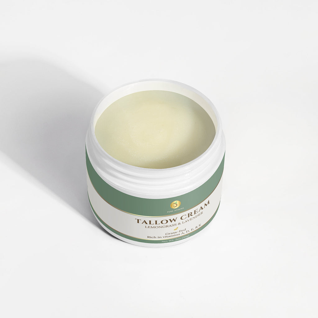 Nourishing Tallow Cream with Lemongrass & Lavender - Natural Skin Moisturizer for Hydration...