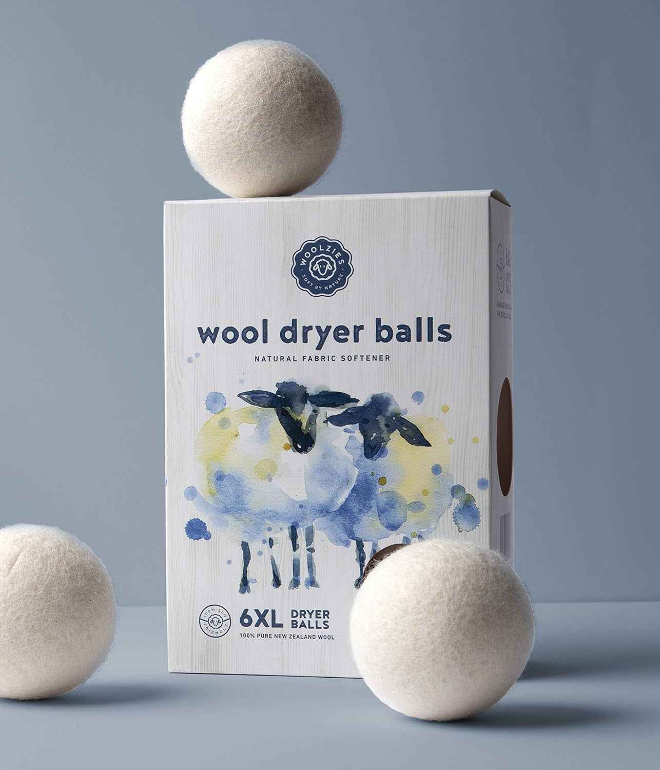 Wool Dryer Balls Organic: Our Big Wool Spheres Are the Best Fabric Softener | 6-Pack XL Dryer Balls for Laundry Is Made with New Zealand Wool | Use Laundry Balls for Dryer with Essential Oils