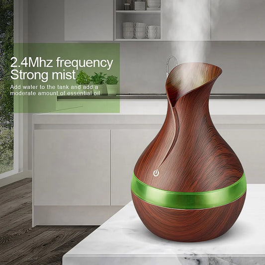 300ML Ultrasonic Essential Oil Aroma Diffuser with 7 Soothing LED Color Options for Enhanced Air Quality