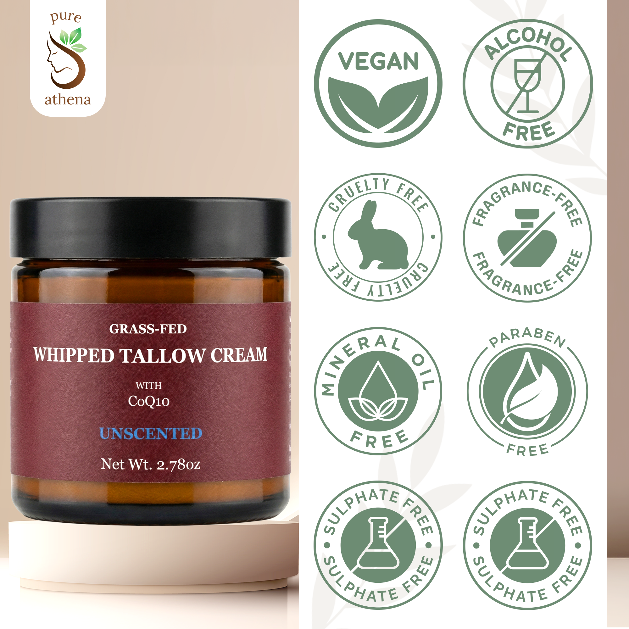 NEW Grass-Fed Whipped Tallow Cream w/CoQ10