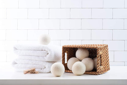 Wool Dryer Balls Organic: Our Big Wool Spheres Are the Best Fabric Softener | 6-Pack XL Dryer Balls for Laundry Is Made with New Zealand Wool | Use Laundry Balls for Dryer with Essential Oils