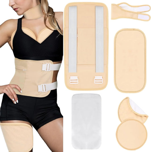 RACCOMB 5-Piece Castor Oil Pack Wrap Set for Comprehensive Body Relief - Ideal for Waist, Neck, and Knees
