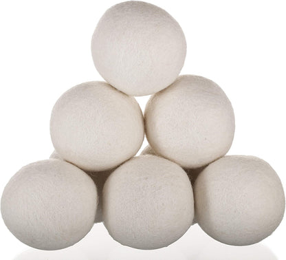 Wool Dryer Balls Organic: Our Big Wool Spheres Are the Best Fabric Softener | 6-Pack XL Dryer Balls for Laundry Is Made with New Zealand Wool | Use Laundry Balls for Dryer with Essential Oils